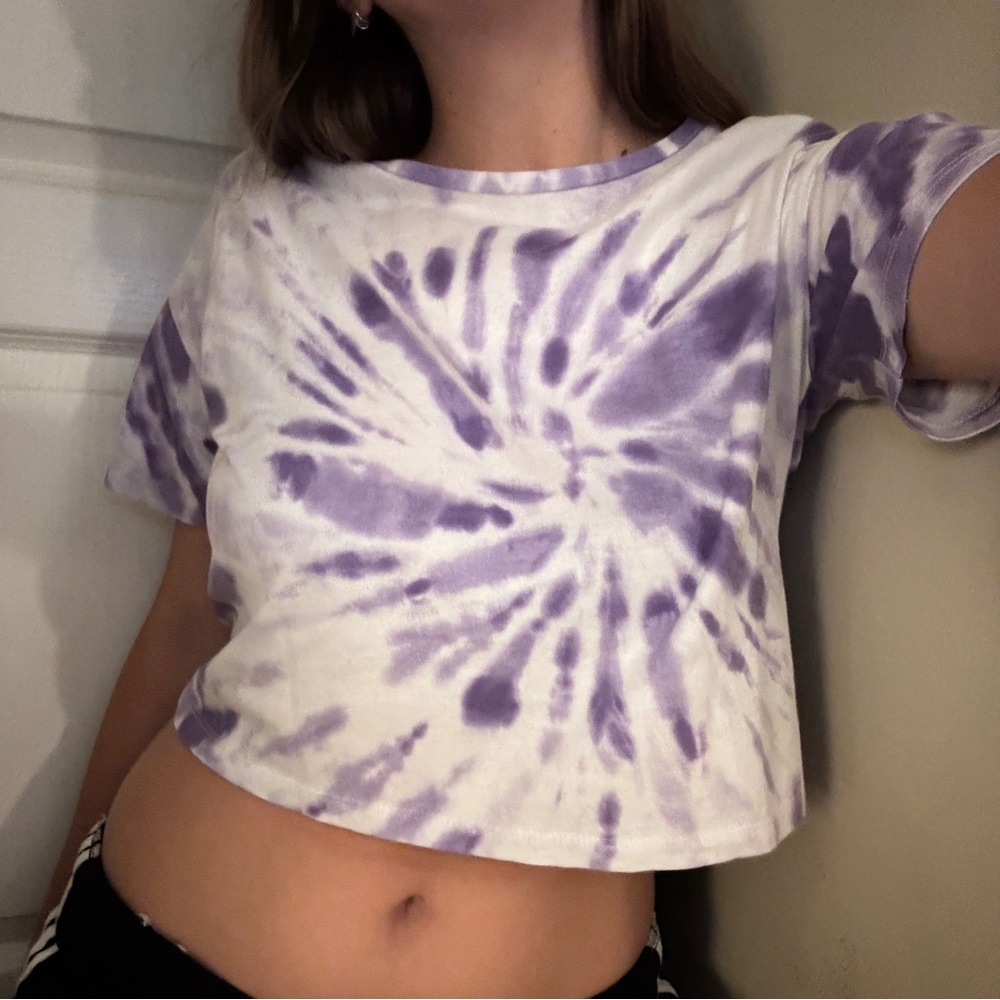T.J.Maxx Purple Tie-Dye Crop Top
